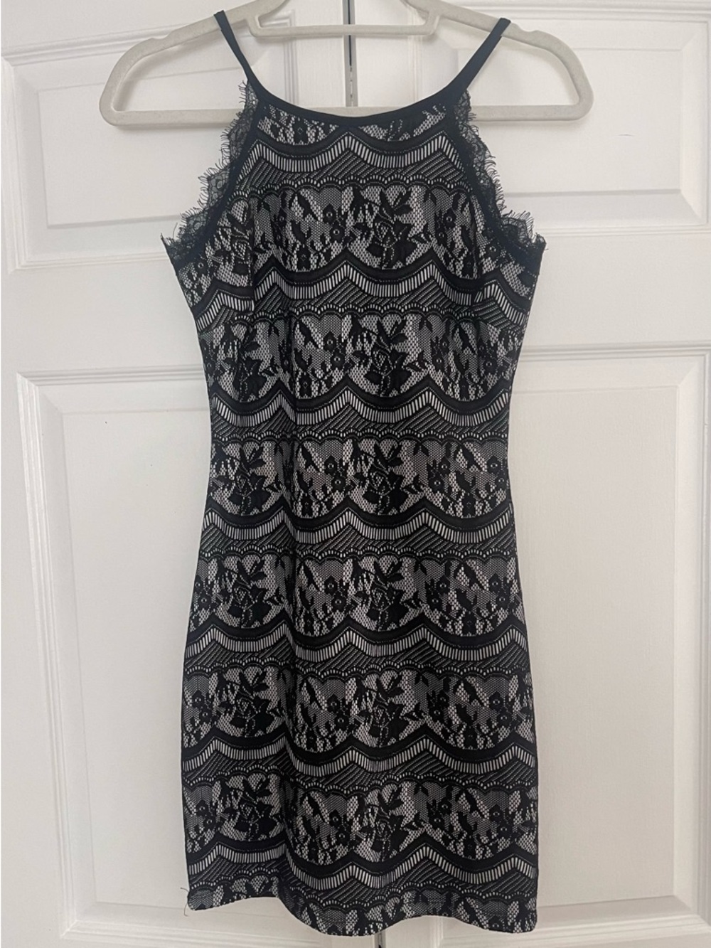 Windsor Black Lace High-Neck Mini Dress